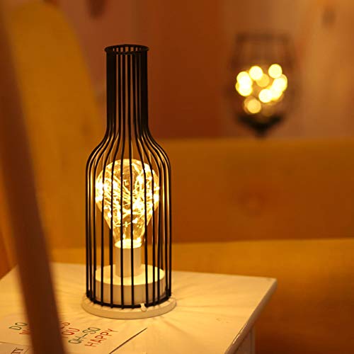 LED-bureaulamp wijnfles tafel licht industriële metalen smeedijzeren lamp moderne Home decoratie wijnfles decoratieve… - Afbeelding 3