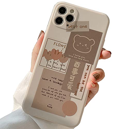 LUSAMYE iPhone 11 Cute Case with Kawaii Bear Cartoon Aesthetic Design for Girl Women, Soft Silicone Protective Phone Case for iPhone 11 Phone case