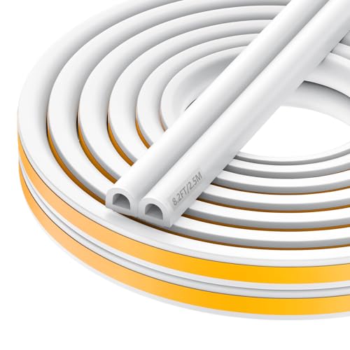 Nest Wood Foam Door and Window Seal Strip, High Elasticity, High Adhesion Rubber Insulation Tape, Windproof Soundproof Door Foam (White, 6.5FT/2meters)