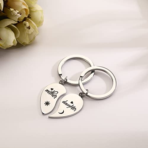 Image of Yonhon Mother Daughter Bracelet Necklace for 2 /3 /4, Mother Daughter Matching Keychain Set