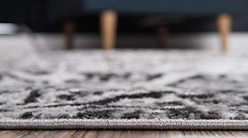 Tapete decorativo rectangular 124x185 cm gris miniatura 4