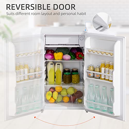 HOMCOM-91-Litre-Freestanding-Under-Counter-Fridge-with-Chiller-Box-Reversible-Door-Adjustable-Thermostat-475cm-Wide-Noise-Level-Decibels-40-White