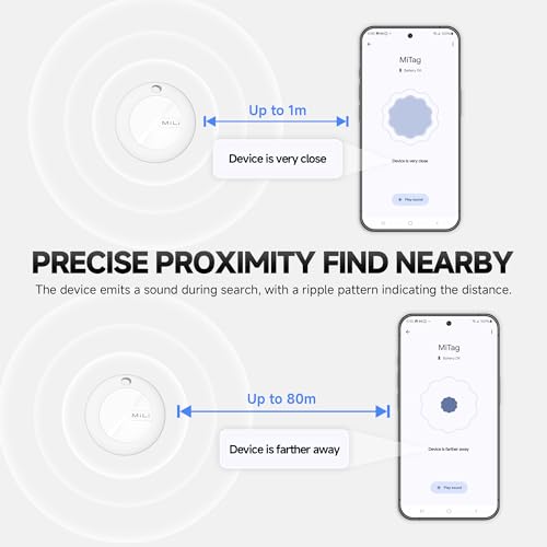 Image of MiTag Bluetooth Tracker for Android, Google Certified Key Finder /Luggage Tracker /Item Locator, Smart Tracking Tag Compatible with Google Find My Device App, White