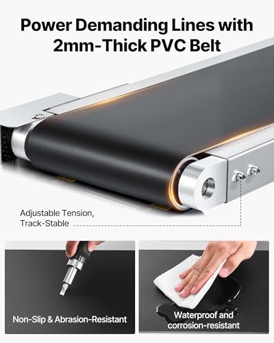 image for VEVOR Belt Conveyor, 59 x 7.8 inch Conveyor Table, Heavy Duty Stainles