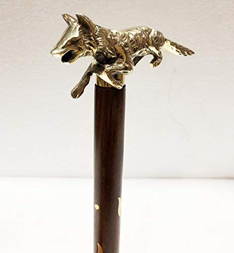 Marine Nautical Store Antique 3 fold Designer Brass Wolf Handle Style Wooden Folding Brown Walking Stick Vintage Canes Marine Nautical Store Antique 3 fold Designer Brass Wolf Handle Style Wooden Folding Brown Walking Stick Vintage Canes