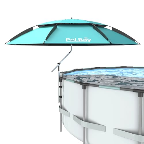 Above Ground Pool Umbrellas-7.2 FT Outdoor Pool Sunshade Canopy Multi-purpose Patio Umbrella for Round/Oval/Rectangular Pools Pool Shade Umbrellas for Garden Beach Backyard Pool Accessories