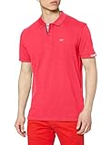 Tommy Jeans Herren S/S Polos Tommy Jeans Herren TJM Branded Rib Polo Poloshirt, Pink (Bright Cerise Pink T1k), Small