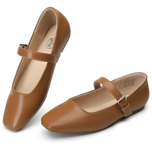 Image of Trary Mary Jane Shoes Women Woven Flats for Women Dressy Ballet Flats Squared Toe Mary Jane Flats Shoes