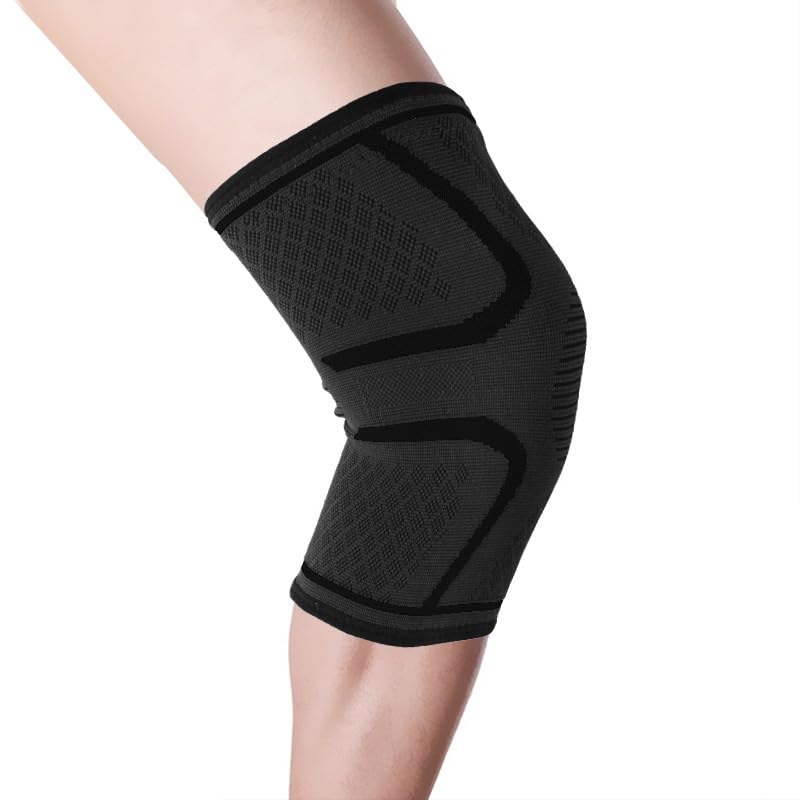 Exercise, protection Sports Knee Pads Thin Nylon Fitness Knee Pads Climbing Tennis Running Knee Protection for Fitness, cycling, running, playing football(D,Medium)