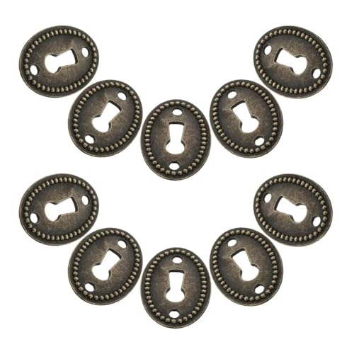 Placa decorativa vintage chapada de alta calidad para cerraduras, 10 uds 4