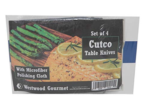 Cutco Knives 4 Piece Table Knife Set With Westwood Gourmet Micro Fiber Polishing Cloth (1759) With (1745) Tray (Table Knives) #TOP4