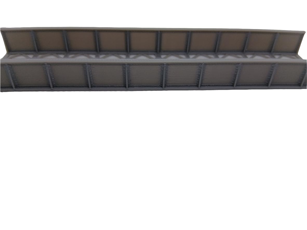 Long N Gauge Single Track Bridge Girder Model Railway Track Bridge Sides & Deck, Grey - Image 4