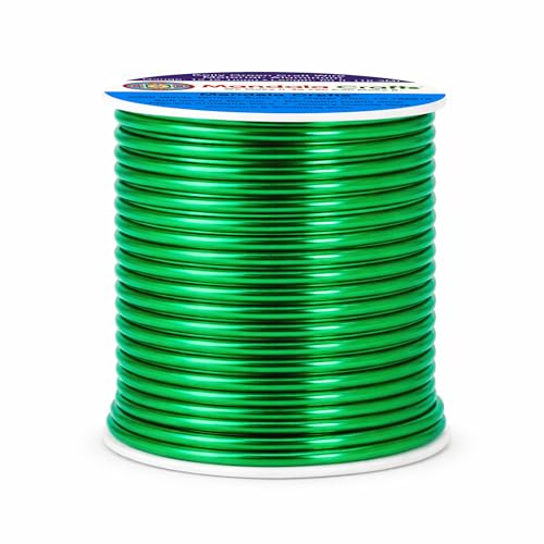 Image of Mandala Crafts 12 Gauge Kelly Green Anodized Aluminum Craft Wire, 60 FT | Colored, Flexible, Bendable, for Bonsai, Armature, Sculpting, Wire Wrapping, Jewelry Making, Weather & Tarnish Resistant