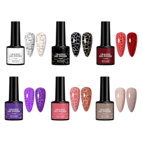 Vernis à ongles gel craquelé - effet craquelé pour une décoration créative des ongles Vernis design manucure - style pour les vacances à la maison, le...