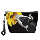 Photo Gallery stuoarte borsa cosmetica di cuoio dell unità di elaborazione delle donne, accessori di viaggio all aperto della chiusura lampo borsa di trucco della, mucca con girasole - nero, 8.46*2.56*5.71inches, Photo Gallery stuoarte borsa cosmetica di cuoio dell unità di elaborazione delle donne, accessori di viaggio all aperto della chiusura lampo borsa di trucco della, mucca con girasole - nero, 8.46*2.56*5.71inches,