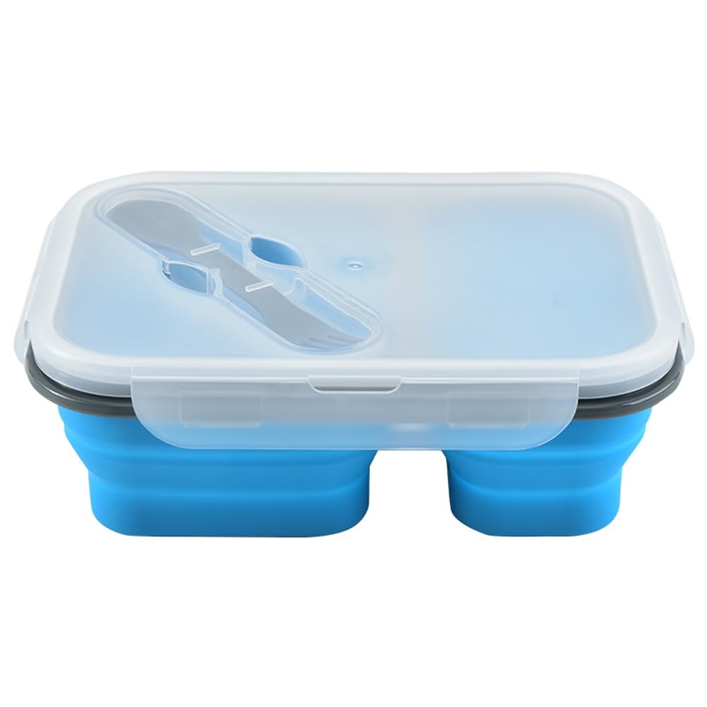 Hndhbfgrt Foldable Silicone Bento Box, Microwavable Lunch Container with Lid for Outdoor Picnic