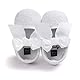 LACOFIA Baby Mädchen rutschfest Weiche Sohle Bowknot weiß Taufe Schuhe mit Bestickten Kreuz Taufe Socken 3-6 Monate