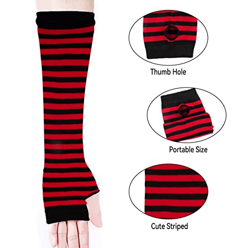 Image of Over Knee Rainbow Thigh High Socks Cosplay Accessories for Women Fashion Wild Long Striped Leg warmers
