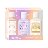 Hempz Mini Shimmer Lotion Set, Gold, Silver and Rose Gold Moisturizer, Glimmer Goddess Radiant Skin Travel Kit, 3 pack, TSA Approved, 2.25 oz
