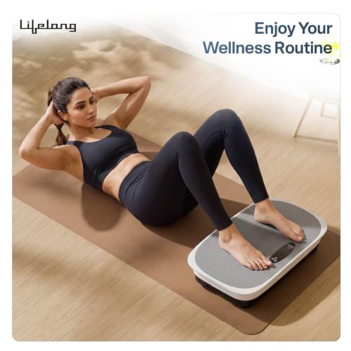 Image of Lifelong Vibration Plate Exercise Machine with Remote & Resistance Bands |Home & Gym Full Body Massager Machine for Pain Relief, Tone Muscles & Weight Loss| 9Programs, 120Speeds, 20Timers, Bluetooth