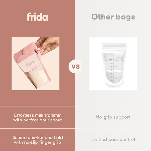 FridaMom Breastmilk Storage Bags, 50ct Standard, 6oz Bag, BPA Free, 6oz Bag | Freeze & Thaw Milk Bags with Leakproof Seal, Perfect Pour Spout, Precise Portions, No-Slip Grip - image 5