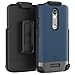 Encase Ultra Thin Belt Clip Case Designed for Motorola Droid Turbo 2 (2016 SlimShield Edition) Secure-fit Holster Clip & Tough Cover (Deep Blue)