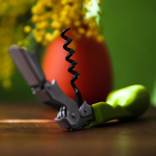 Capabunga Silicone Corkscrew Wine Opener - Green Ergonomic Cork Screw Wine Bottle Opener, Manual Wine Openers to Displace Less Cork, Wine Key for Bartenders and Home, Wine Accessories for Wine Lovers by CapaBunga - Image 3