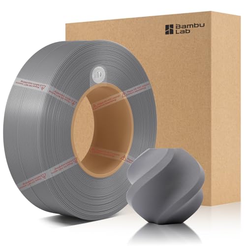 3DTOOLS Bamboo1.75MM PLA Matte Refill Filament High Toughness High Speed &Easy Printing Eco Friendly with RFID for Bambu Lab A1,X1,P1 AMS 1KG +/- 0.03mm (Without Spool) (Ash Gray 11102)
