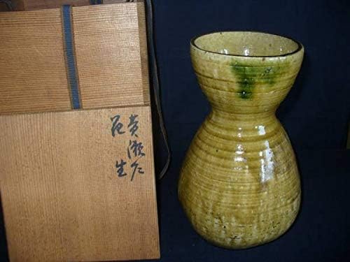 Amazon Co Jp 龍窯 加藤舜陶 黄瀬戸 花入 共箱 古商品 ホーム キッチン