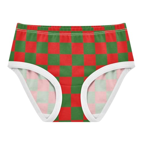 Red and Green Buffalo Checkered Toddler Girls's Underwear 2T