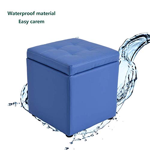 Cube de rangement en cuir bleu pour ranger et libérer l'espace