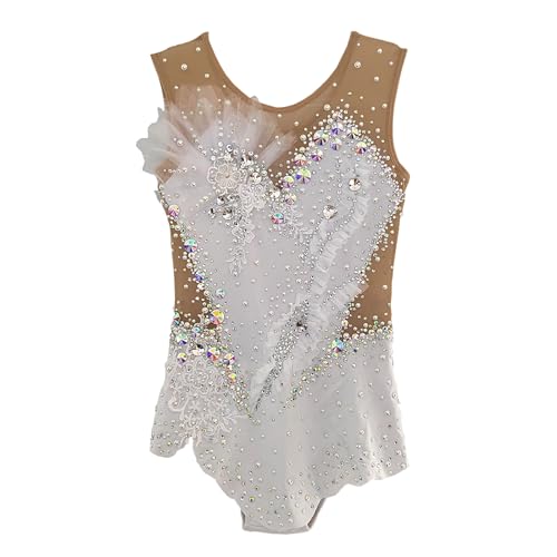 LIUHUO Rhythmic Gymnastics Leotards Fashionable and Comfortable Sports Wear White Elegant Stylish Uniform
