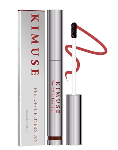 KIMUSE Peel Off Lip Liner Stain, Lip Tint Stain Peel Off Long Lasting, Waterproof, Liptint Peel Off, Highly Pigmented Color, Matte Finish Lipstick Lipstain