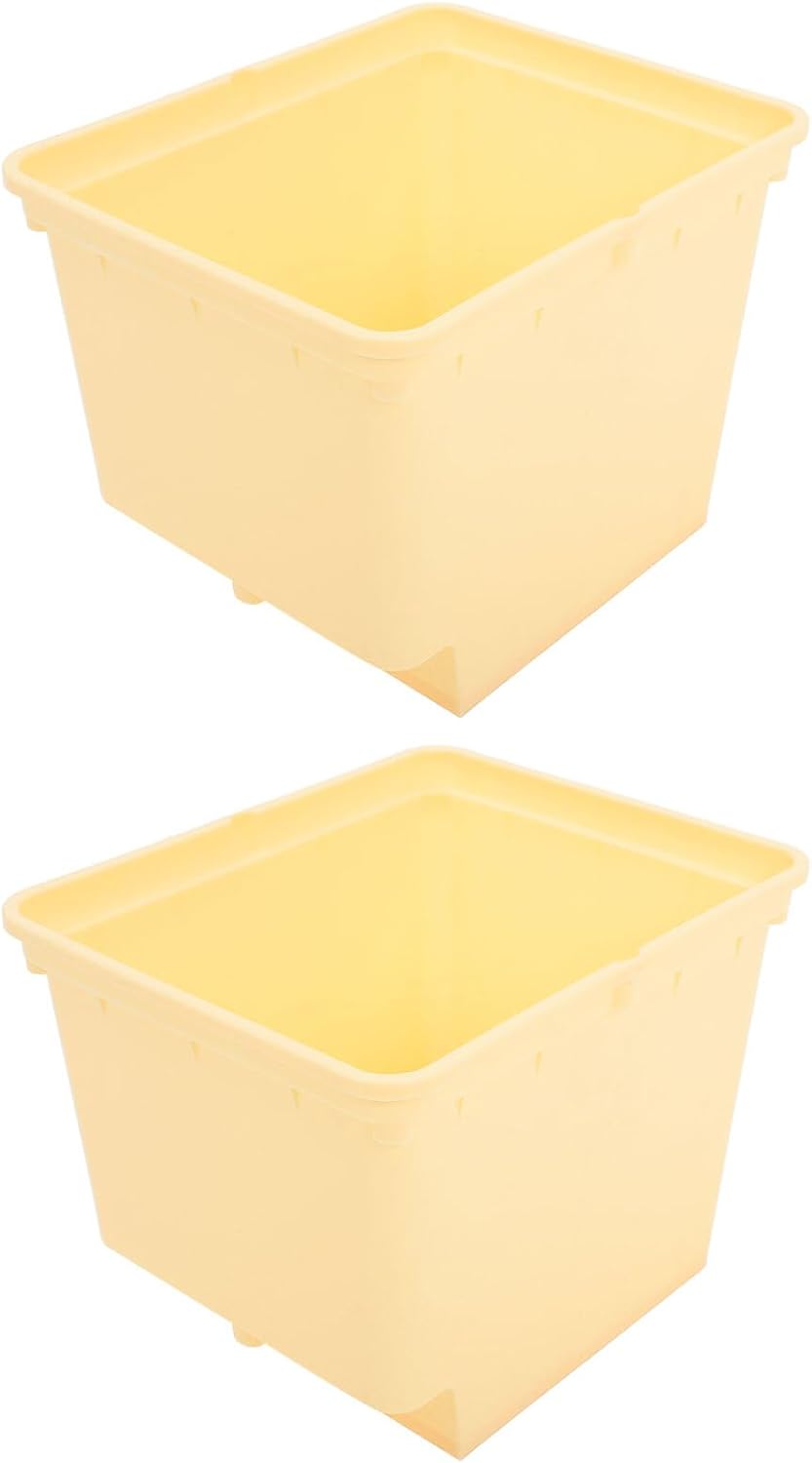 DOITOOL Greenhouse Soilless Cultivation Barrel 2pcs Yellow Hydroponic Vegetable Fruit Plant Growth Buckets for Indoor Outdoor Gardening Supplies