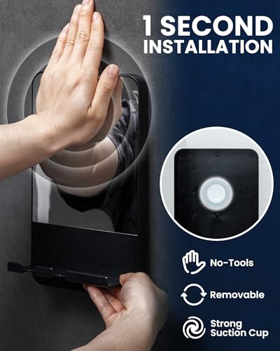 Image of TAILI Shower Mirror Fogless for Shaving with Razor Holder - Fog Free Suction Mirrors, Removable & Shatterproof Anti-Fog Shower Mirror, Bathroom Shower Accessories for Men & Women, K9 Anti-Fog Mirror
