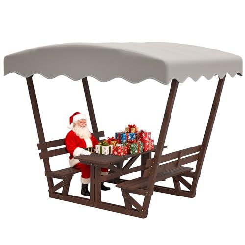 BIFULDYO 6-Person Outdoor Picnic Table Set with Canopy
