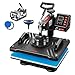 VEVOR Máquina de Prensa en Calor 5 en 1 Máquina de Impresión de Calor 29 x 38 cm Máquina de Transferencia de Calor Abatimiento de 360° Control Digital Inteligente para Camisetas, Gorras, Platos, Tazas