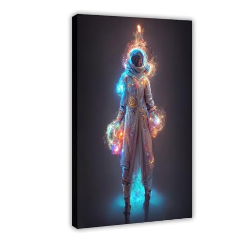 Toile astronaute sorcière déco de bureau et chambre surréaliste