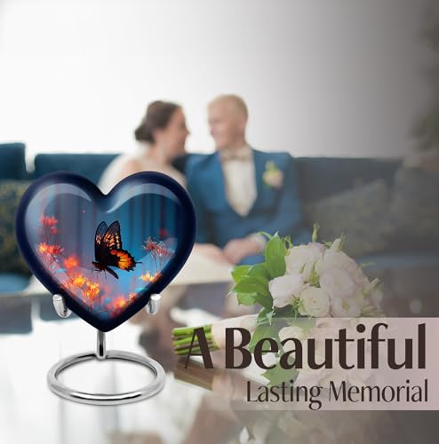 Image of Butterfly Urn Small Keepsake Urn for Burial 1 Large & 1 Small | Large Cremation Urns for Ashes Adult Male & Female, Human Remains Urns