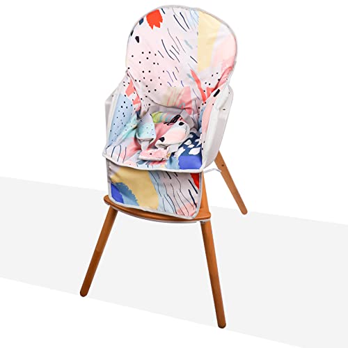 Kocpudu High Chair Pad, High Chair Cushion, Seat Cushion Breathable Pad, Comfortable Seat Belt Design, Cute Pattern, Soft and Comfortable, Baby Sits More Comfortable(Color Garbled Pattern)