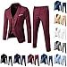 Generic Men’s Slim Fit 3 Piece Suit,One Button Solid Blazer Dress Business Wedding Party Jacket Vest & Pants Set White, X-Large
