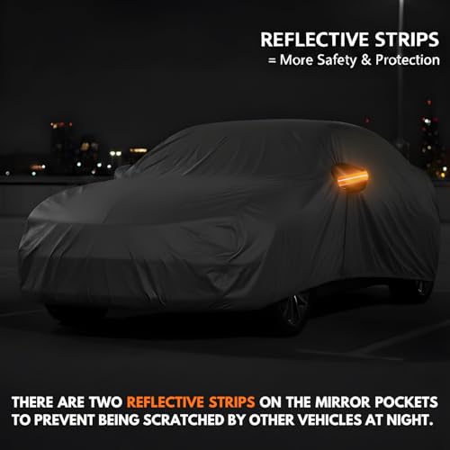 Image of Car Cover Compatible For Hyundai i20 Active (2015-2019)| 100% Waterproof Cover with Antenna & REFLECTIVE Mirror Pockets | Dustproof, Scratchproof, Heatproof Car Cover |Soft Cotton Lining|GREY