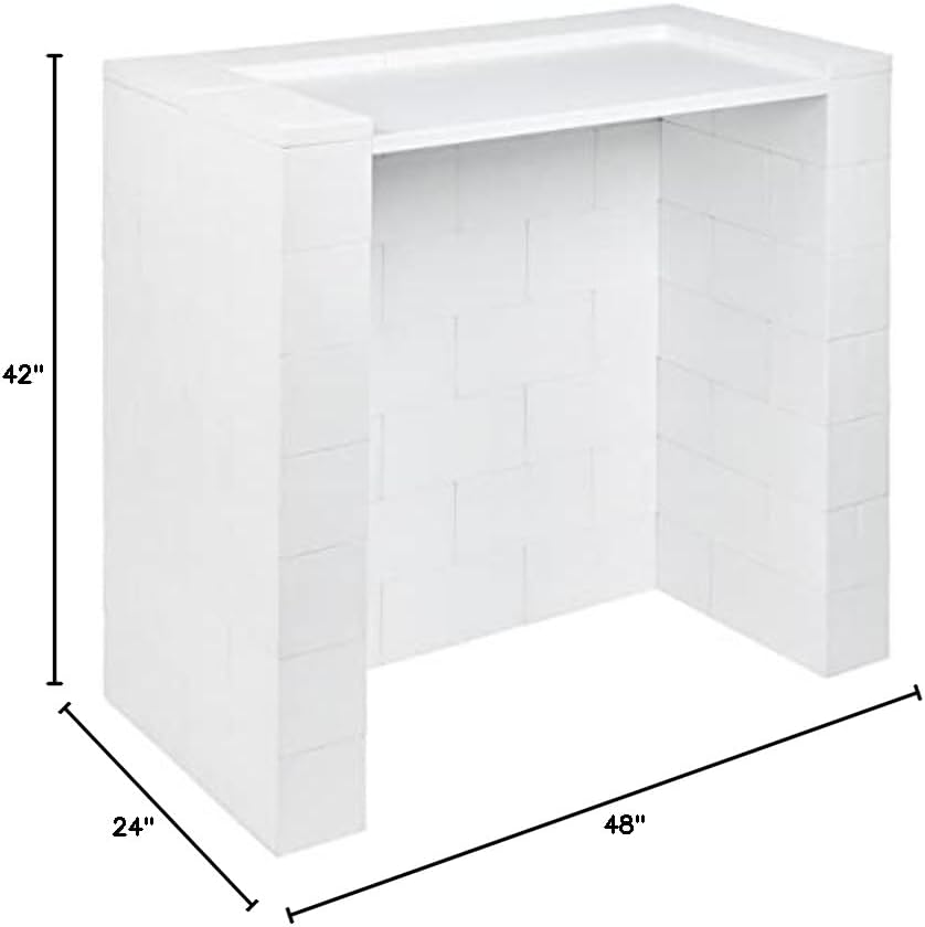 EverBlock Sales Counter DJ Booth Kit | 48”L x 24”W x 42”H | Modular Building Blocks | Home Office Work Desk | Durable Construction | Easy to Connect & Reuse | Indoor & Outdoor Use