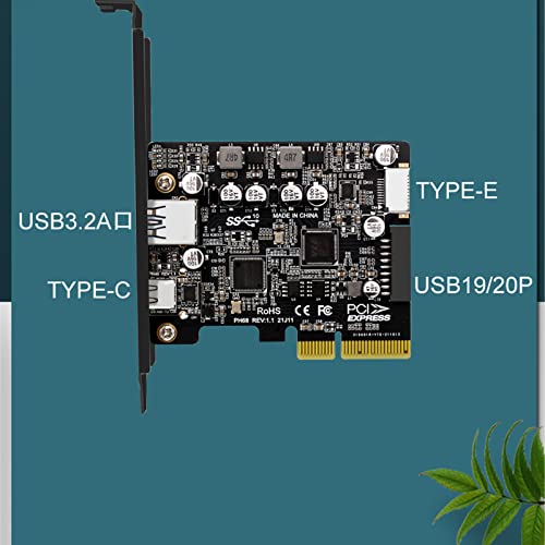 WANGCL USB C PCIE Card PCI USB 3.2 Card USB3.2 port+TYPE-C+front TYPE-E+19/20PIN for Type C Front Panel Mount Adapter - Image 4