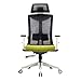 Amazon Brand – Umi Sedia Ergonomica da Ufficio, Sedia da Scrivania per Computer con Supporto Lombare Regolabile e Braccioli in PU, Schienale Traspirante a Rete e Seduta Imbottita（Verde)