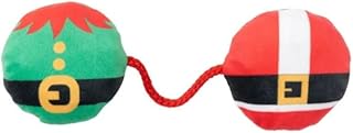 Fuzzyard Elf & Santa Bellies Cat Toy Duo Christmas Plush on Rope with Catnip and Crinkle