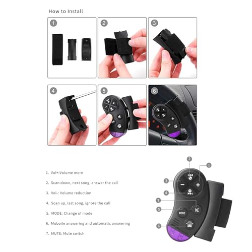 Lifelf Autoradio mit Bluetooth Freisprecheinrichtung, 65W*4 Bluetooth Autoradio 1 Din mit Lenkrad-Fernbedienung, FM/MP3-Player/2*USB/TF/AUX Audio/Antenna Adapter (Keine CD)