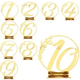 IMUSINICE 10 Stück Acryl Tischschilder Gold Dekorative Tischnummern für Hochzeit und Party Kompakte Größe Wiederverwendbar Tischkarten für Gastronomie und Haushalt