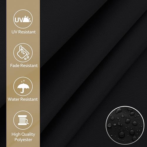 Toldo vela impermeable 98% protección UV rectangular negro de 185GSM para patio 4
