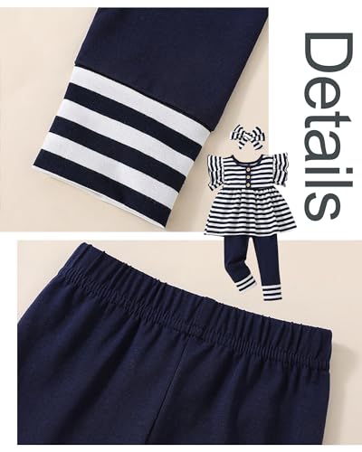 Image of Doresbebe Baby Girl Clothes Toddler Girl Outfits Infant Girl Summer Clothes for Girl Ruffle Shirt Pants+Cute Headband 3PCS